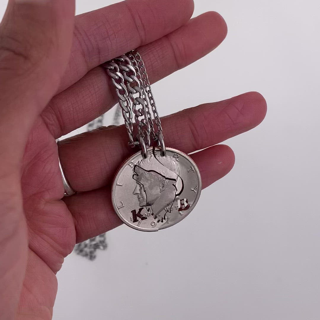 Customized Howling Wolf Necklace, His and Hers Matching Initials Couples  Jewelry