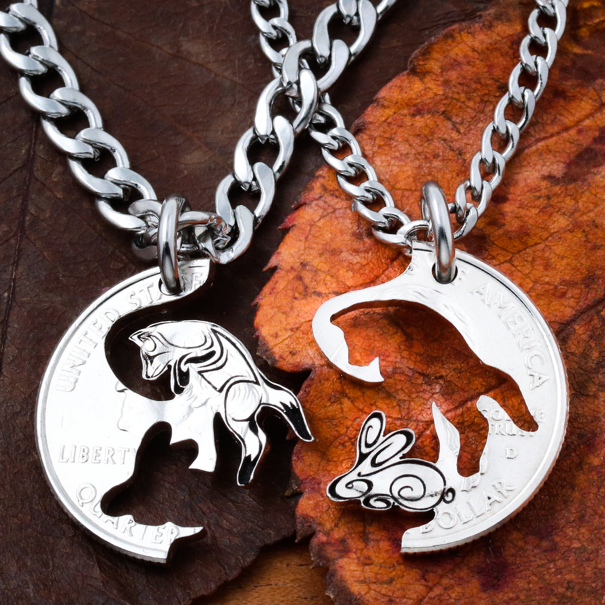 Fox and Rabbit Couples and Best Friends Necklaces – Namecoins