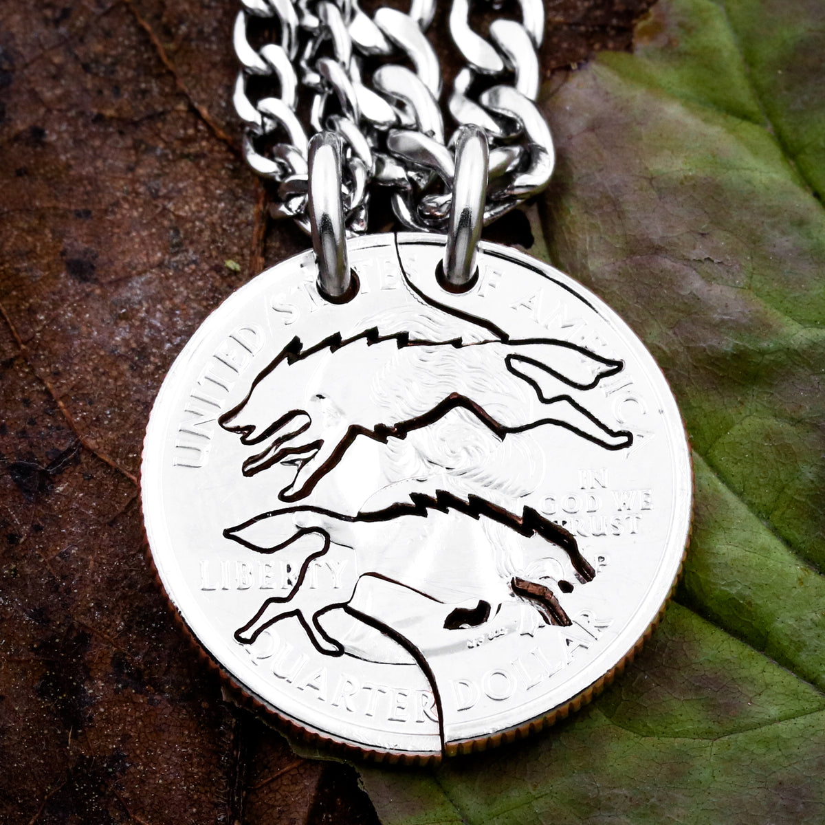Wolf Necklace, Wolves Running – Namecoins - Main Image
