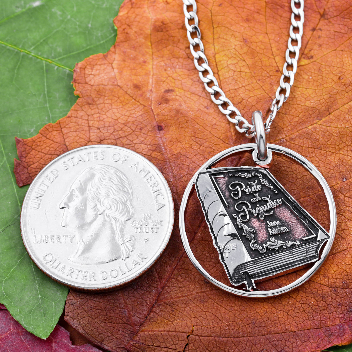 Pride and Prejudice Book Cover Necklace Namecoins