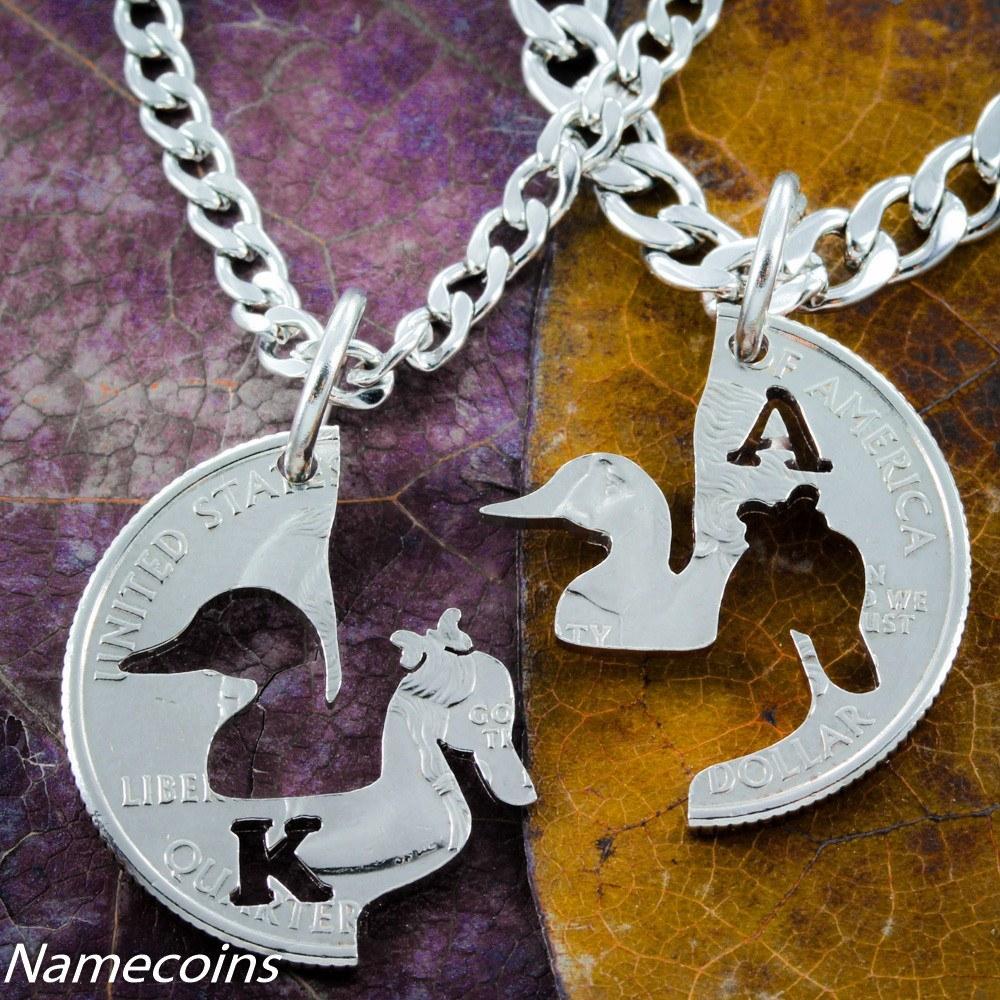 Duck jewelry, Handcrafted, Couples Necklaces