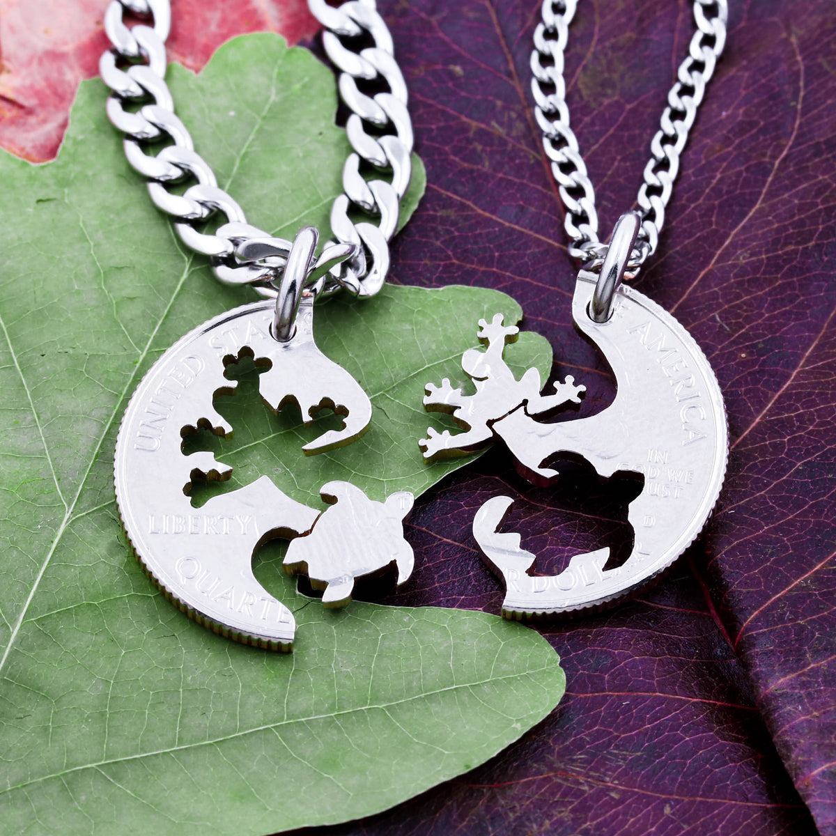 Frog and Turtle Friendship Necklaces