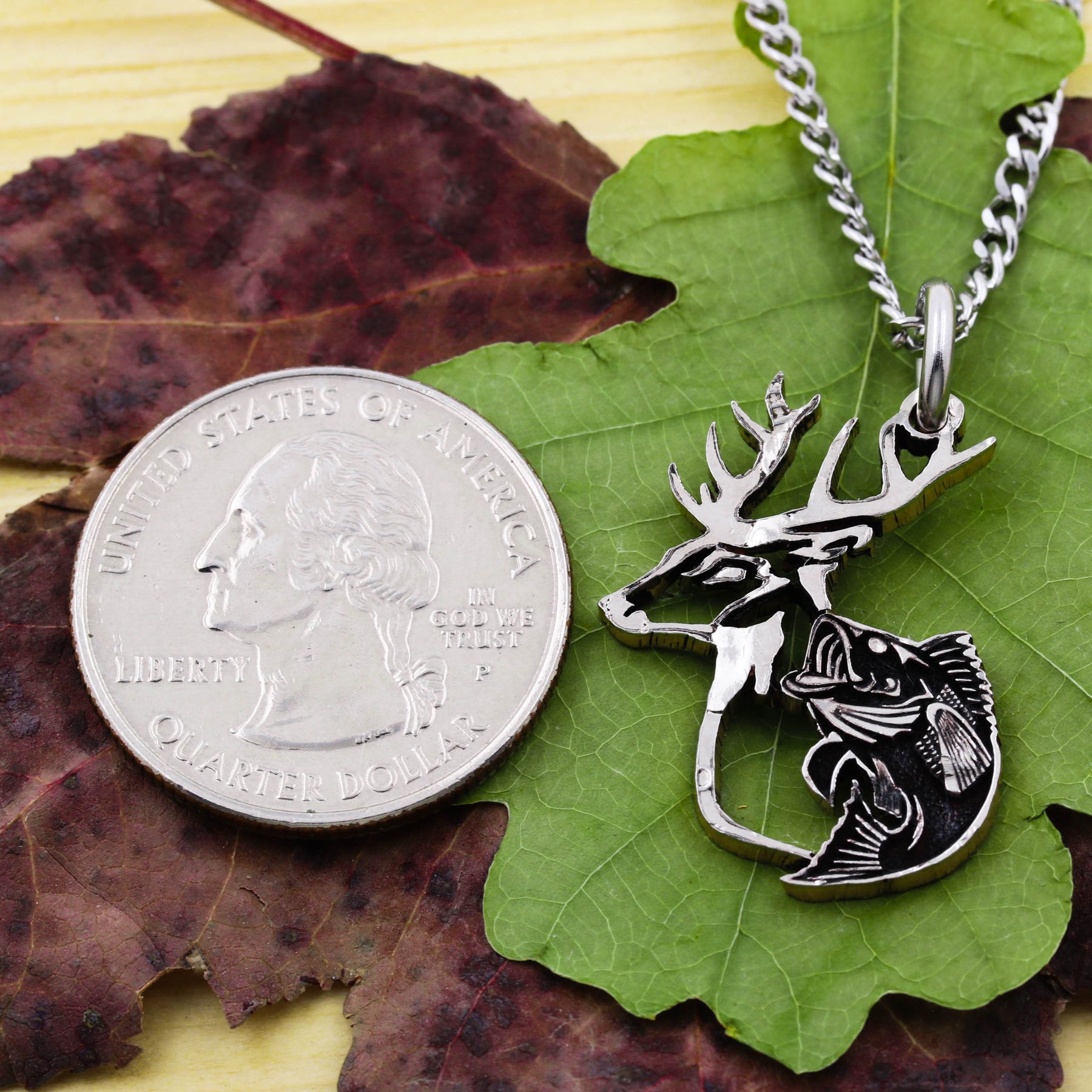 Amazon.com: Buck and Duck Hunting Necklaces, Deer and Bird, Hand Made  Jewelry, Half Dollar, Hand Cut Coin, By NameCoins : Handmade Products
