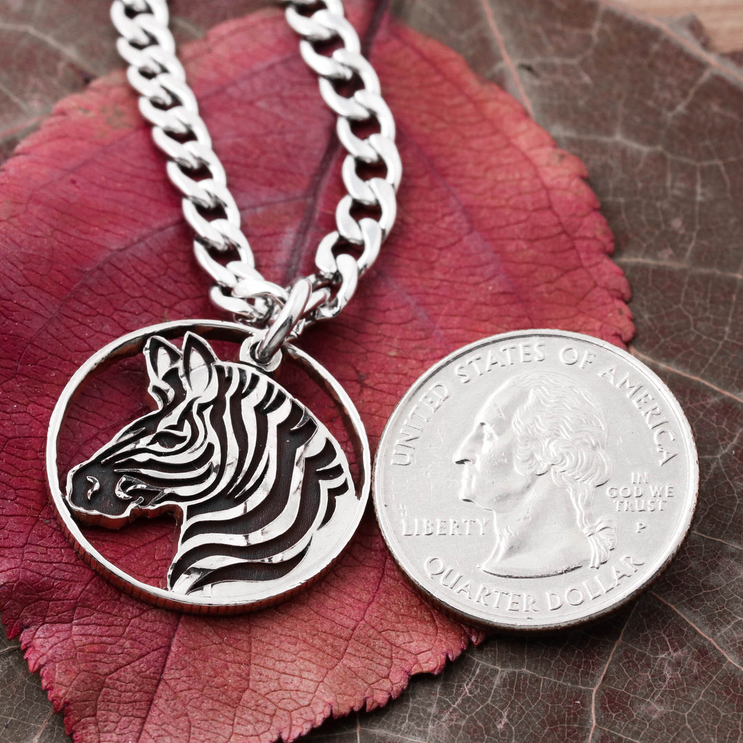 Engraved Zebra Head Necklace, Animal Jewelry – Namecoins
