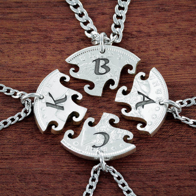 Amazon.com: FJ BFF Best Friends Necklaces Puzzle Friendship Necklace for 4  : Toys & Games