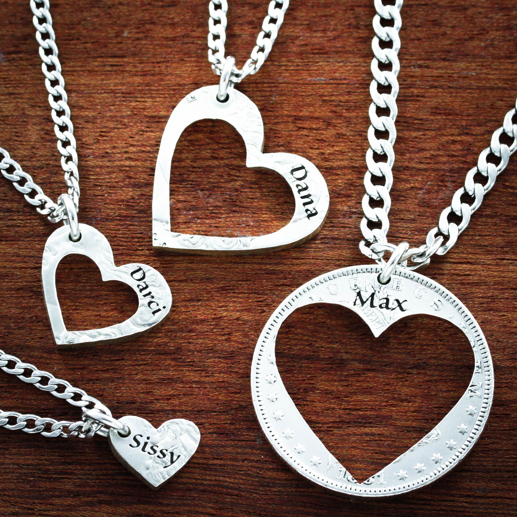 Sterling Silver Heart Necklace Names Chrome Hearts Necklace (2
