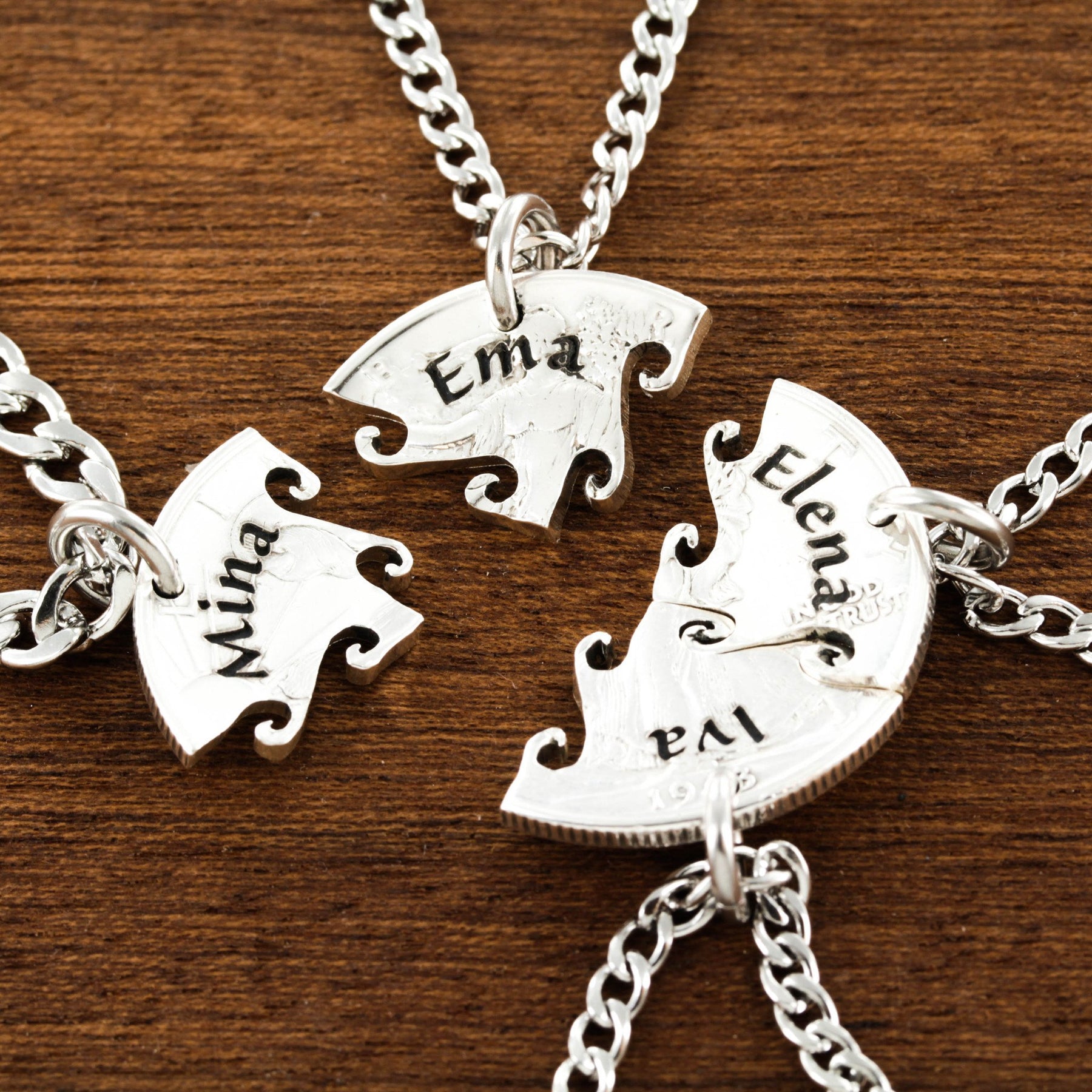 Best Friend Necklace, Custom Name Necklaces, Interlocking Puzzle Jewelry