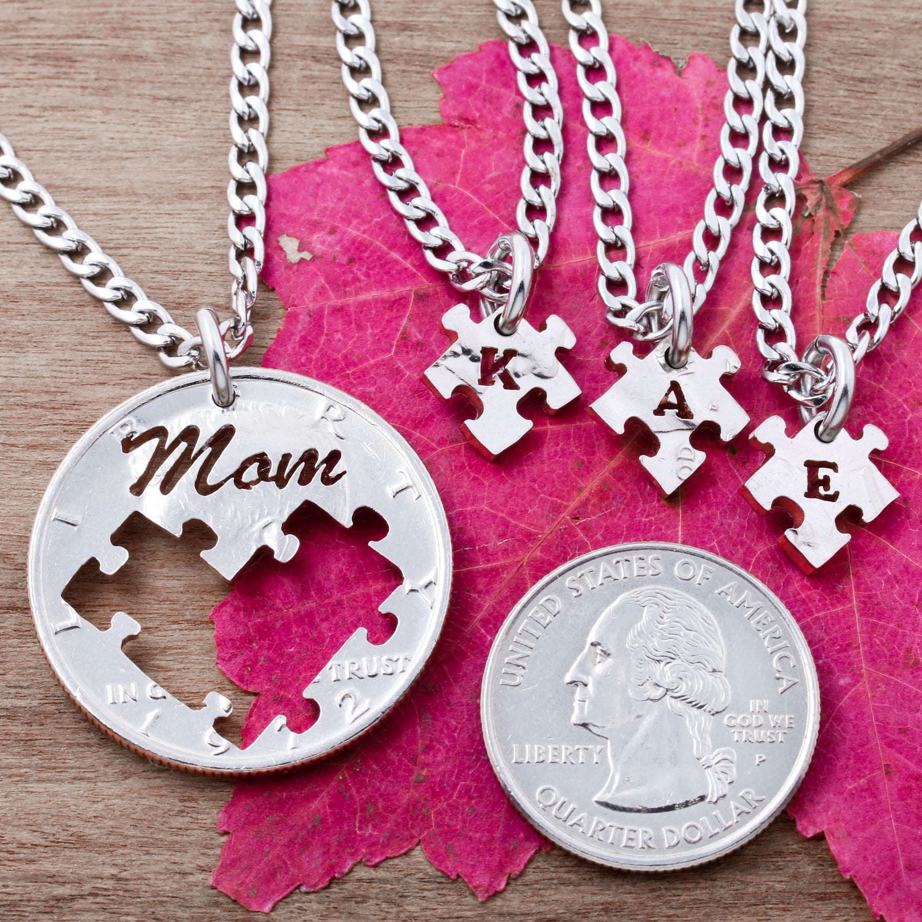 Personalized Mother Child Necklace 1-5 Kids Name Charm For Mom Grandma  Mother | eBay
