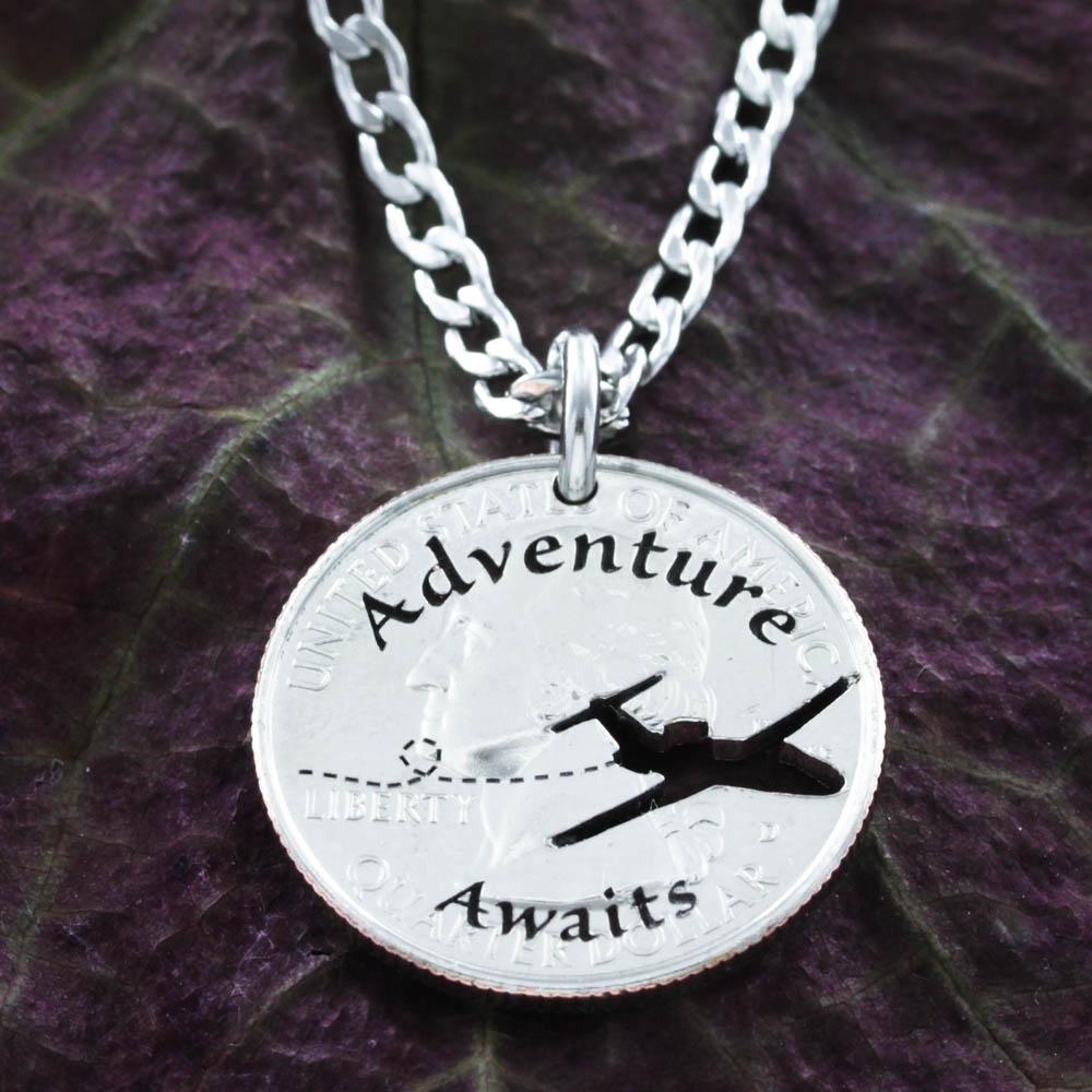 Travel coin necklace cheap