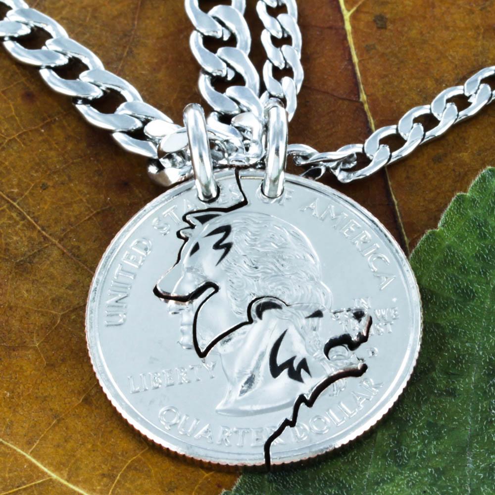 Bear and Wolf Necklace Set, BFF and Couples Necklaces – Namecoins