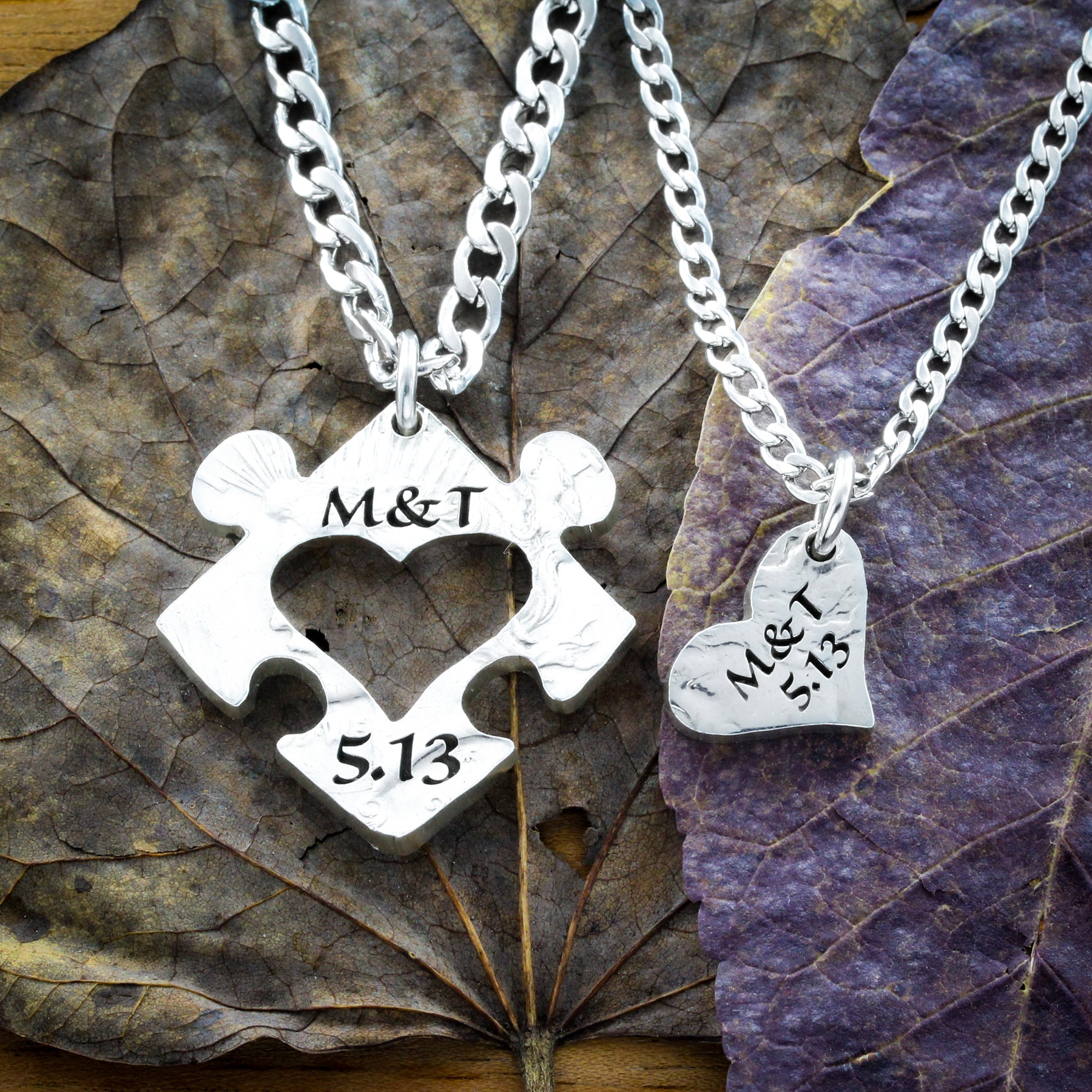 Couple Necklace Initial Puzzle Necklace The Love Between Us Will