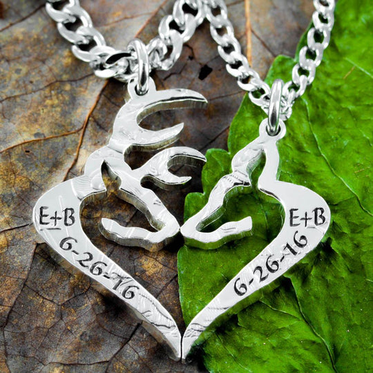 Buck and doe heart necklace sales