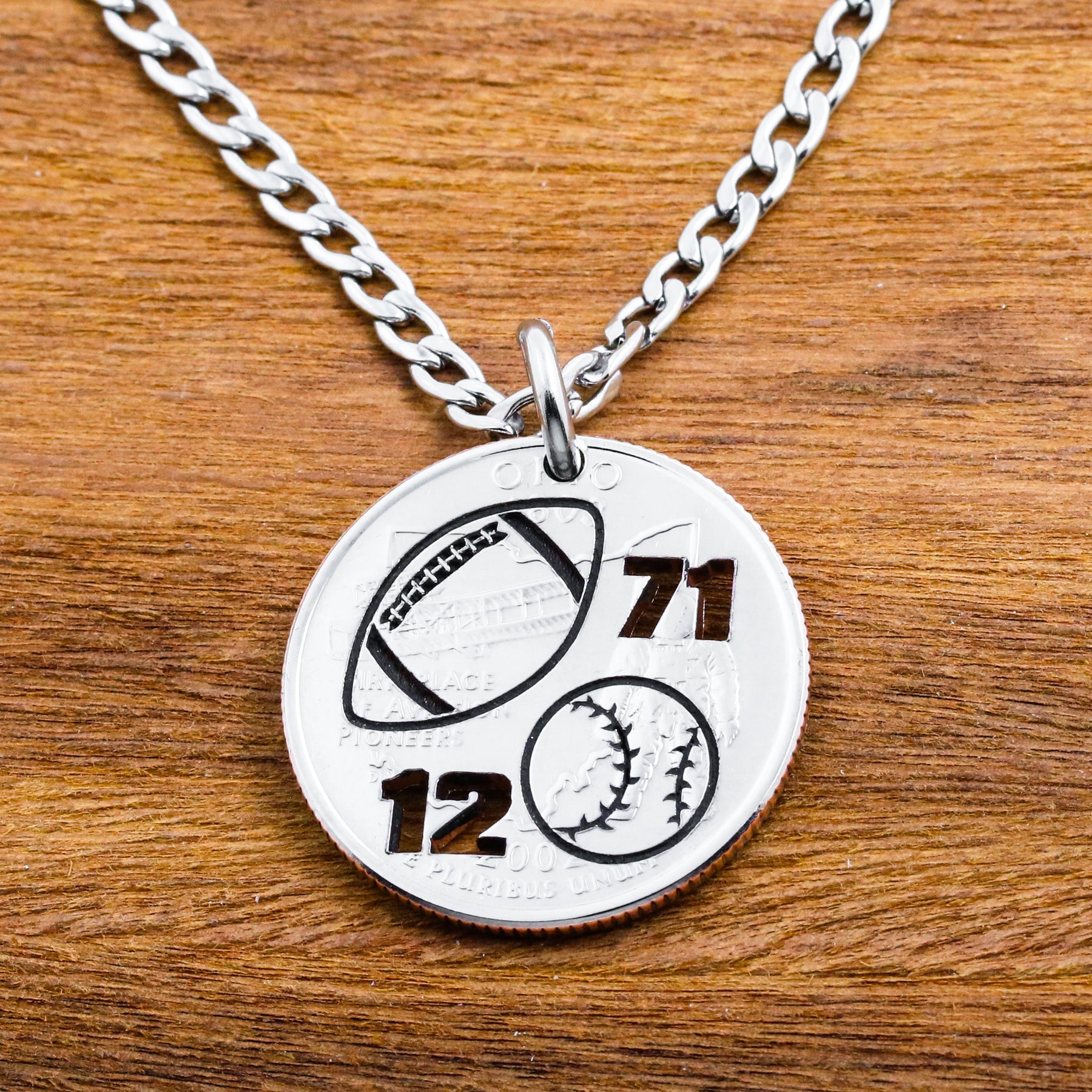 Amazon.com: Certified 10k Gold Personalized Football Player Sports Necklace  with Your Name and Number, 16