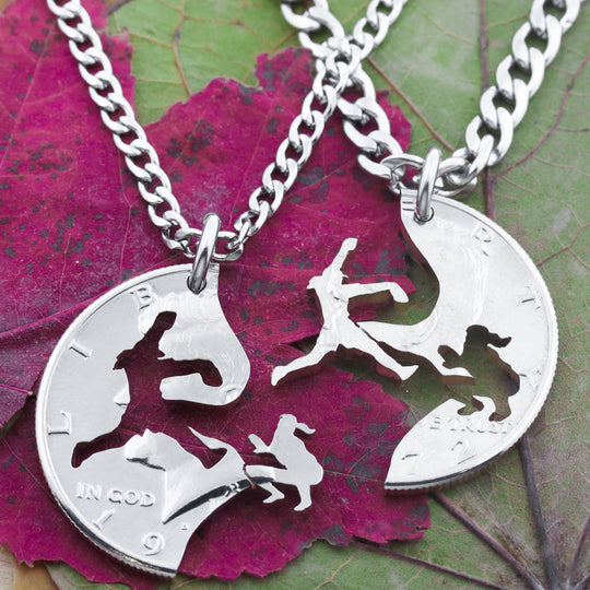 Girl's Softball Necklaces, Pitcher and Catcher, Best Friends