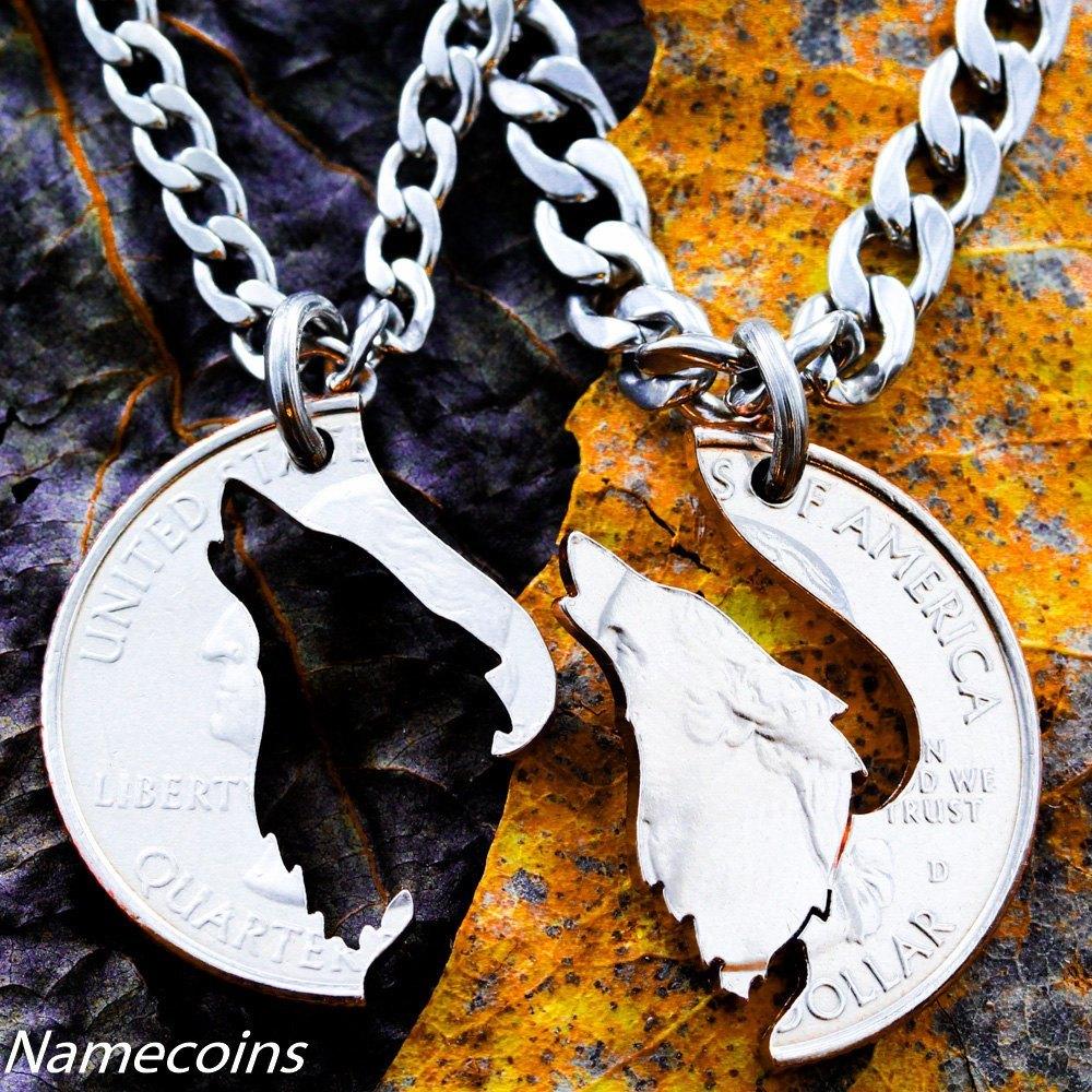 Howling Wolf Relationship Necklaces Namecoins