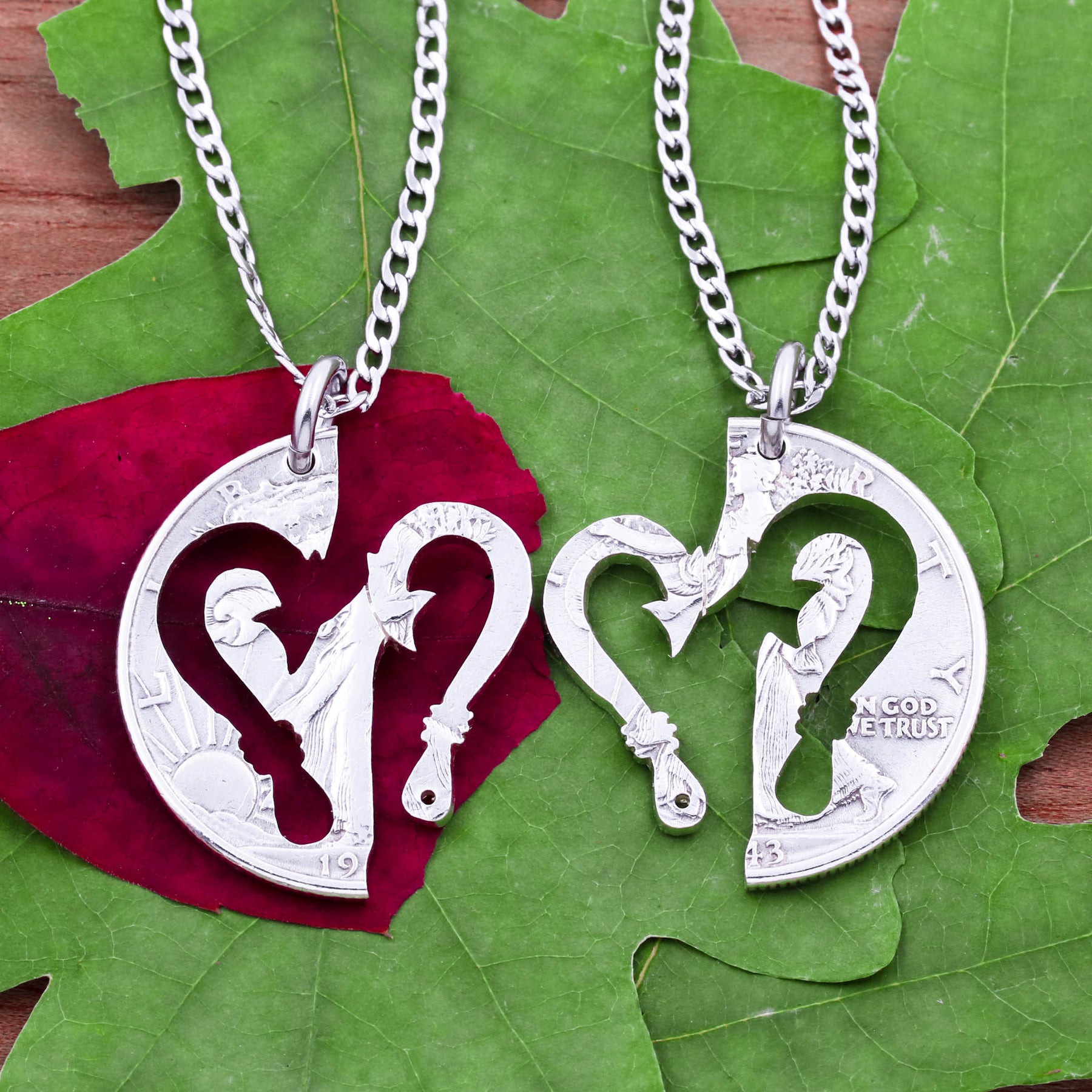Fish Hooks into Heart Interlocking Necklaces Namecoins Fish Hooks into Heart Interlocking Necklaces Namecoins