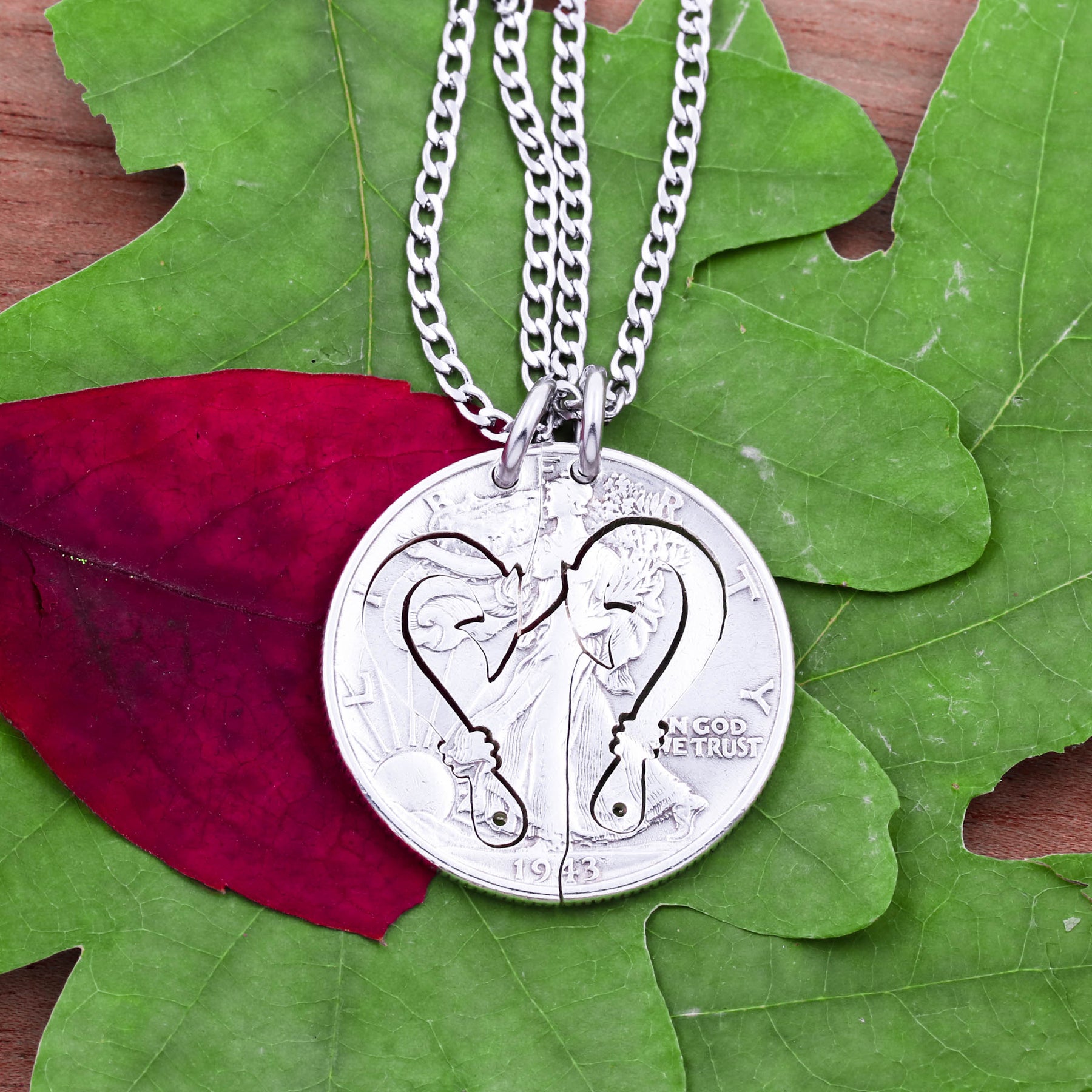 Fish Hooks into Heart Interlocking Necklaces – Namecoins Fish Hooks into Heart Interlocking Necklaces – Namecoins