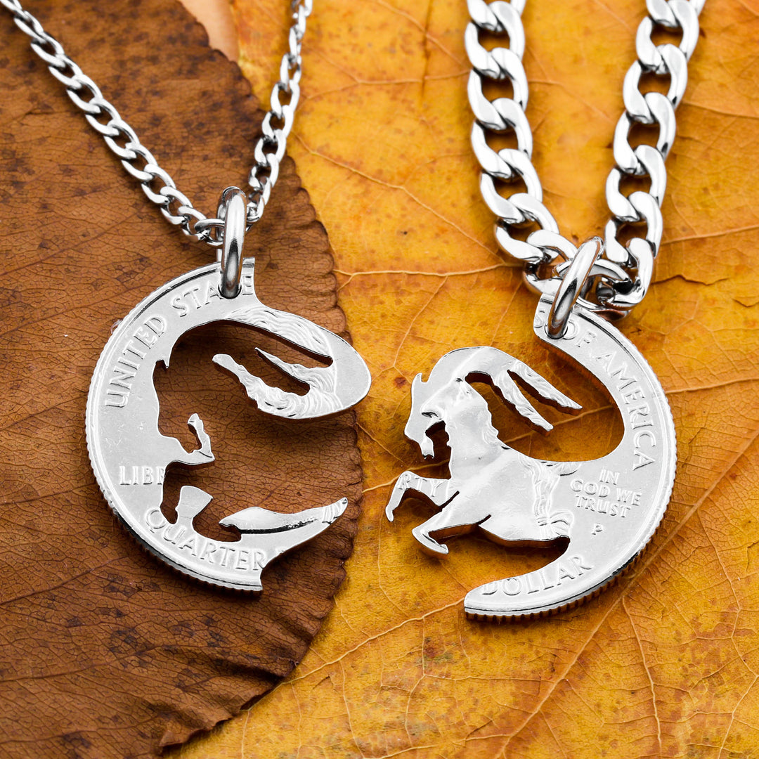 Leaping Goat Necklaces Couples and Best Friends Jewelry Namecoins