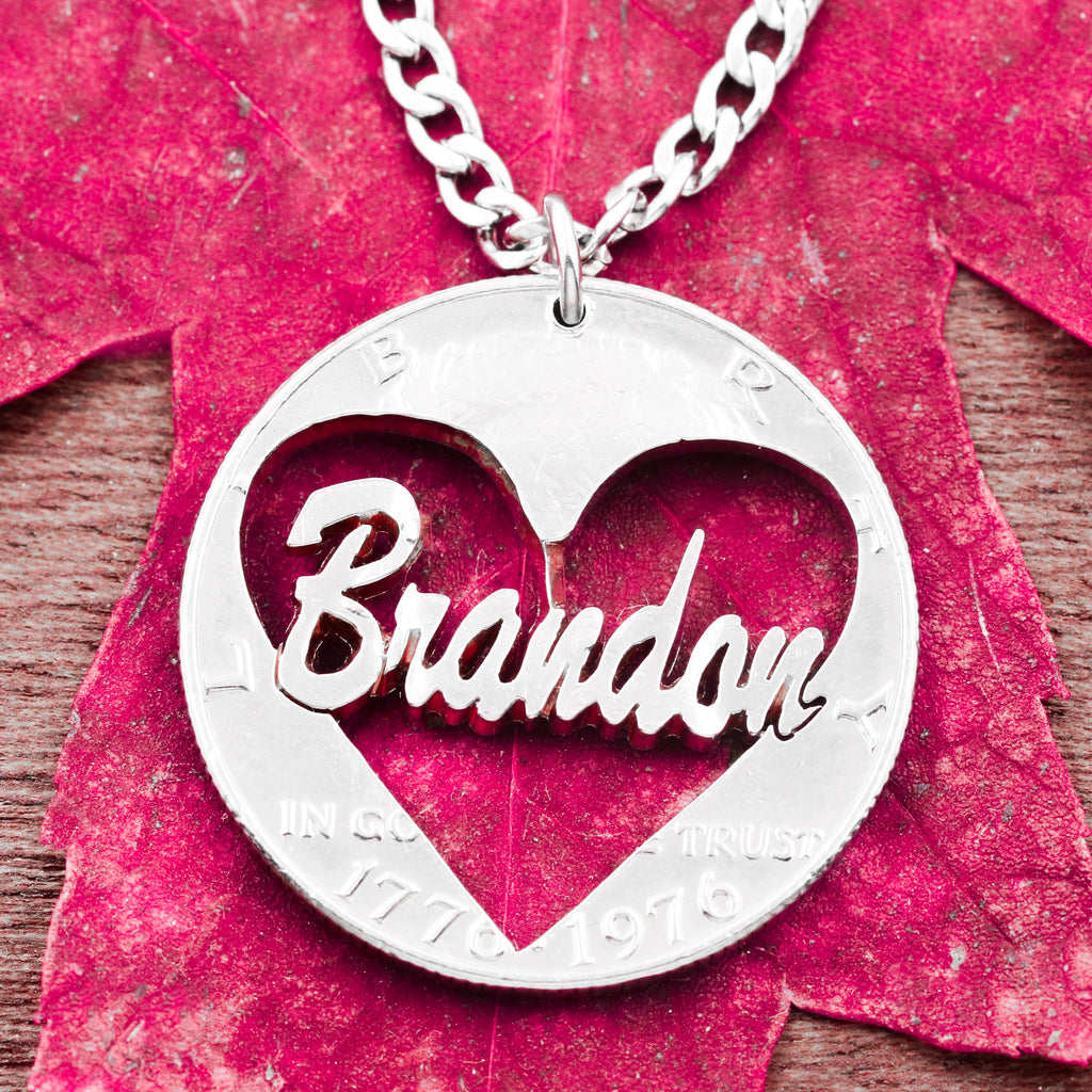 Personalized Name Heart Necklace Gifts for Girlfriend or Boyfriend Namecoins