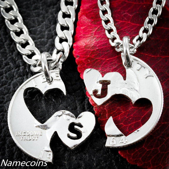 Initial Heart Necklace, I Carry Your Heart Jewelry, Interlocking 
