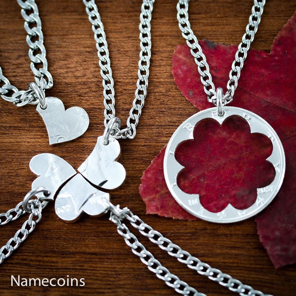 5 Best Friends Heart Necklaces Family Jewelry by Namecoins