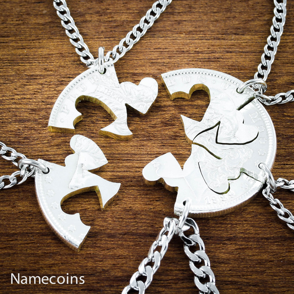 Our Hearts Together, 5 Piece Friends and Family Necklace – Namecoins
