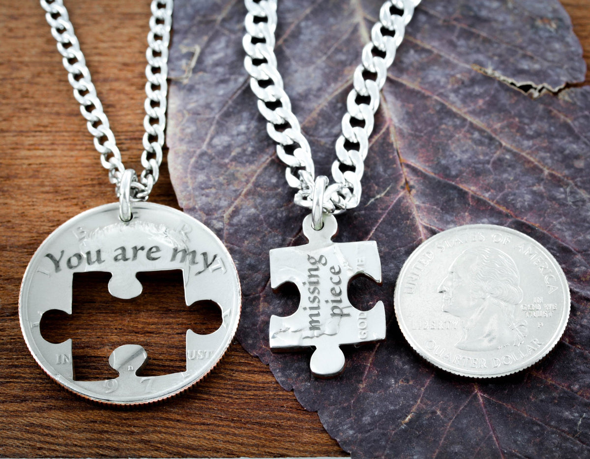 Puzzle Piece Couples Necklaces, You Are My Missing Piece – Namecoins
