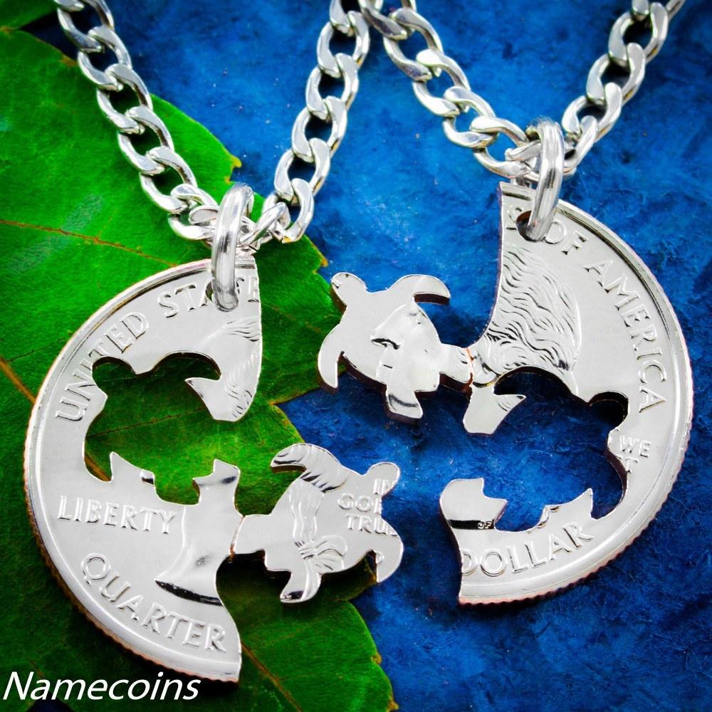 Turtle Best Friends Necklaces, Interlocking Set – Namecoins