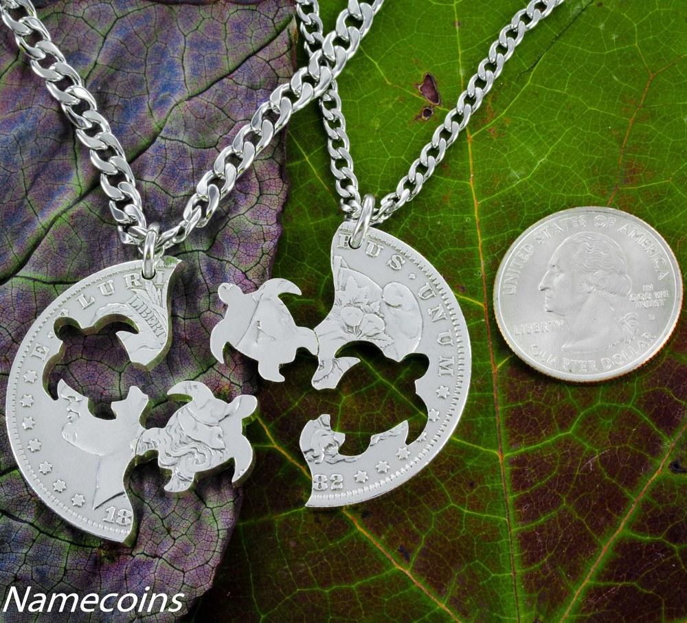 Turtle Best Friends Necklaces Interlocking Set Namecoins